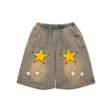 Harajuku Denim Shorts 2022 New Men Patchwork Oversized Hip Hop Blue Jeans Shorts Summer Casual Loose