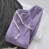 Warm Polar Fleece Winter Sweatpants Sweet Candy Colors High Waist Loose Casual Pants Korean Harajuku Women Girls