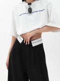 Baggy Grey Suit Pants Vintage Patchwork Low Rise Straight Casual Pants Korean Fashion Women Capris Jogging