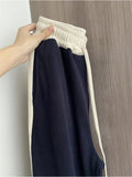 Fashion Casual Loose Vintage Autumn Sports Pants Women Elastic High Waisted Vintage Trousers Female Wide Leg Sweatpants