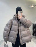 Duck Down Jacket Women Fall Winter 2023 New Long Sleeve Thicken Warm Loose Puff Jackets Chic with Hood Feather