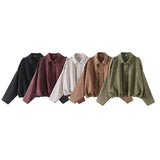 And Winter Women's New Velvet Texture Effect Pilot Long-Sleeved Jacket