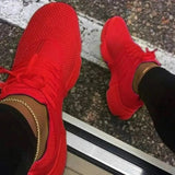 Sport Shoes Summer 2022 Fashion Breathable Mesh Platform Sneakers Socks Women's Plus Size Lace-up Wedge Tennis