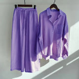 Piece Women's 2022 Cotton Linen Set Retro Oversized Shirt High Waist Wide Leg Pants Set Women Women's Sweatshirt Set
