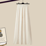 Winter Knit Two Piece Sets Womens Outfits Ladies Casual Sailor Collar Knitted Sweater And Wide Leg Pants Sets Koeran