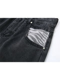 Chic Jeans Women High Waist Straight Denim Pants Baggy Vintage Women Washed Black Casual All-Match Female Trousers