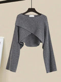 3 Piece Set For Women Outfit Office Ladies Elegant Irregular Knitted Tops+white Blouse+high Waist Pleated Skirt Sets