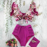 New High Waist Bikini Swimwear Women Swimsuit Ruffle Bikinis Set Swimming Suit Bathing Suit Summer Biquini