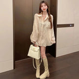 Lace Blouses Women Sexy See Through Tassel Loose Sunscreen Shirts Summer Korean Sweet Elegant Casual Sun Protection