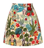 Harajuku A Line Skirt Beach Women Summer Runway Floral Printed Western Girl Y2K Punk Ladies 50s Party Mini
