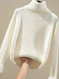 Winter Office Ladies Elegant Sets Womens Outfits 2023 Plaid Thick Coats+Turtleneck Knitted Sweater+woolen Harem Pants
