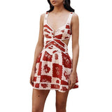 Dress Fashion Sling Positioning Print Three-Dimensional Lace