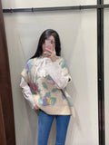 Embroidered Lavender Garden Sweater VestOutfit