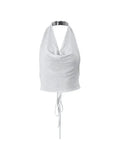 Punk Metallic Halter Crop Tank