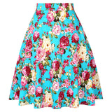 Summer Midi Skirt Runway Vintage Rockabilly Sundress Red Womens Sexy Pinup 50S Cotton Polka Dot Pattern Skater