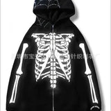 Pattern Retro Street Hoodie Y2K Goth Punk Harajuku Zipper