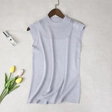 Women top women white and black shirt sexy street style Tank Tops Knitted Solid Wild ice silk knitting women clothing