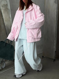 Solid Color Collection Waist-Fitting Wind Coat Drawstring Adjustment Waist Loose Tide High-Sensing