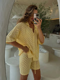 Fashion Knitted Hollow Set Beach Sexy Babes Casual Breathable Summer New Women