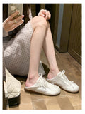 For A Girl Bow To Ballet Training Shoes Women 2025 Summer New Sports Casual Shoes Retro Silk Small White