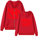 Zipper Hoodie Minus Two Pattern Printing Solid Color Oversized Clothing 2023 New Punk Harajuku Leisure Best Selling