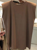 Summer New Sleeveless Vests 2022 Women Solid Color O-Neck Simple Tops All-match Daily Quality's