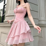 Lace Up Ruffle Corset Mini DressOutfit