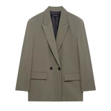 Women's Fashion Temperament Loose Double-Dbutle Blazer