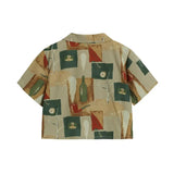 Piece Dress Sets Women Summer Short Sleeve Suit Collar Blouse High Waist A-line Skirt Vintage Thin Printing Suits