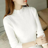 2023 Korean Slim Women Knit Sweater High Elastic Turtleneck Bottoming Basic Pullovers Winter Sexy Sweater Women
