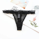2XL Plus Size Women's G String Ruffled Underwear Panties Bow Sexy Lingerie Thongs Lace T-back Seamless Ruffles