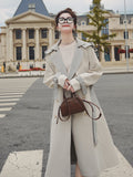 Colors Long Trench Coat Women Spring Autumn New Long sleeve Double breasted Sashes Windbreaker Overcoat Women