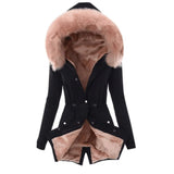 Autumn And Winter New Cotton Hoodie Repair Warm Zipper Coat Women