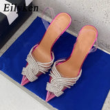 New Glitter Crystal Rhinestones PVC Transparent Women Pumps Designer Style High Heels Party Prom Shoes Female