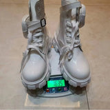 Fashion Pocket Mid-Clinity Thick Bottom Martin Boots Casual Big-Size