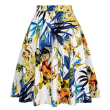 Dot 50s Vintage Woman Tunic Skirt High Waist Pleated Midi Retro Clothing Summer Audrey Hepburn Chic Swing Beach