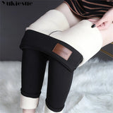 Women Hight Waist Leggings Women Solid Color Legging Comfortable Super Thick Keep Warm Stretchy Leggings Velvet Warm