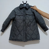 Casual Winter Jacket Women Cotton-Padded Quilted Coats Parka Jacket Padded Parkas Warm Stand Collar With Button Pockets