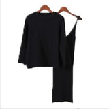 Sweater Set Women's Fashion Two-piece Skirt 2021 Spring And Autumn Solid Color Student