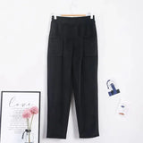Pants Warm Trousers Women Corduroy Autumn Winter 2023 Thick Pants Casual Solid Fleece Inside Elastic Waist