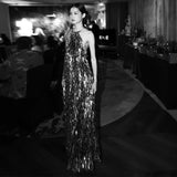 New Chinese Dress Light Luxury Niche 2025 New Famous Wind Hanging Neck Heavy Industry Slew Sexy Bare Back