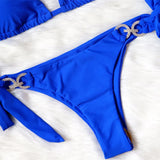 Zingj New Bikini Crystal Diamond Bikini Solid Color Strap Swimsuit High End Sexy Female Swimsuit