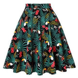 Dot 50s Vintage Woman Tunic Skirt High Waist Pleated Midi Retro Clothing Summer Audrey Hepburn Chic Swing Beach