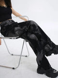 Tie-Dyed High Waist Women Jeans Vintage Korean Fashion Streetwear Wide Leg Jean Female Denim Trouser Straight Baggy