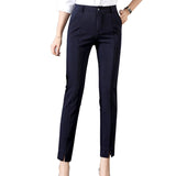 Pencil Pants 2019 Autumn High Waist Stretchy Ankle-length Workwear Female Office Trousers Solid Casual Slim Woman