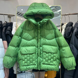 Hooded Parka Women's Winter Clothes 2023 New Short Bread Jacket CWhite Duck Down Coat Woman Large Size