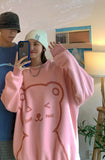 Hoodie Kawaii Cartoon Bear Print Casual O-Neck Pullovers Sweatshirts Autumn Long Sleeve Couple