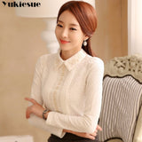 women tops white lace blouse shirt womens tops and blouses long sleeve women shirts elegant blusas camisas