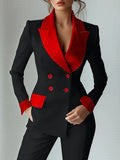 Women's Long-Sleeved Button Suit Collar Interface Bag Small