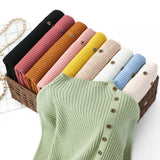 Solid Color Bottoming Sweater Women Fashion Simple Long Sleeve Slim Knit Sweater Pullover Female 2021 Spring